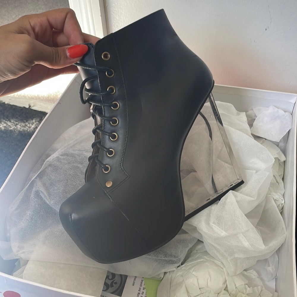 Jeffrey Campbell Dina Clear wedge heels